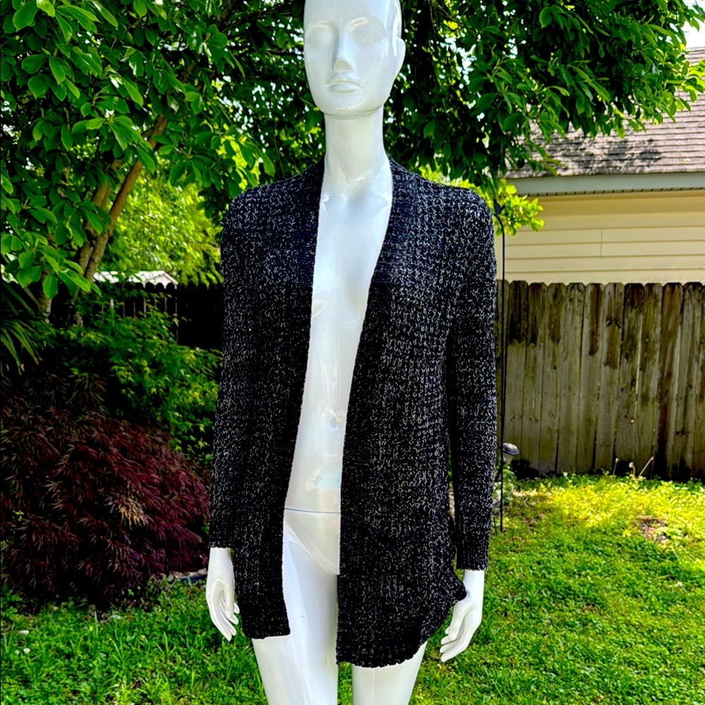 Business Casual Cat Lady Women's Black Knit Cardigan